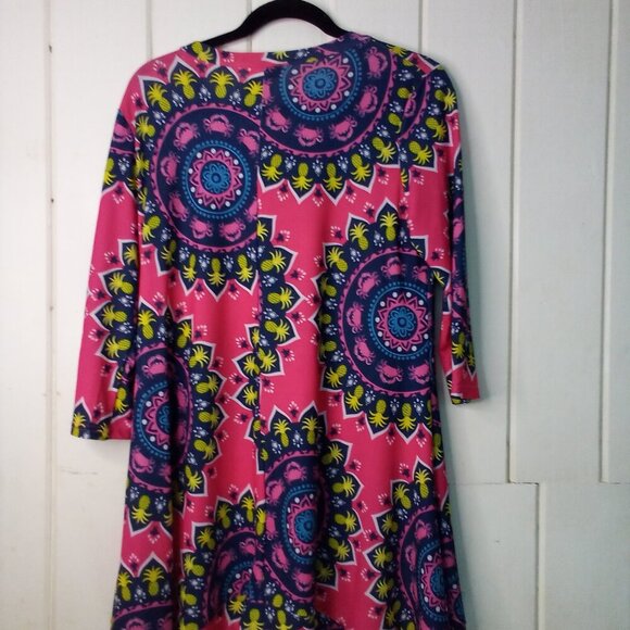 Simply Southern Blouse Tunic Women S 3/4 Sleeve Asymmetrical Hem Pineapple Crabs - Picture 12 of 15